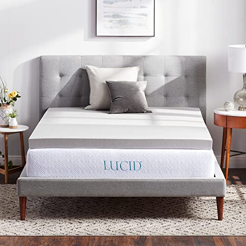 LUCID 7,5 cm Memory Foam Matratzen Topper mit Bambuskohle – mit Bezug für Matratzentopper – rutschfest & maschinenwaschbar – Topper 80x190 cm von LUCID