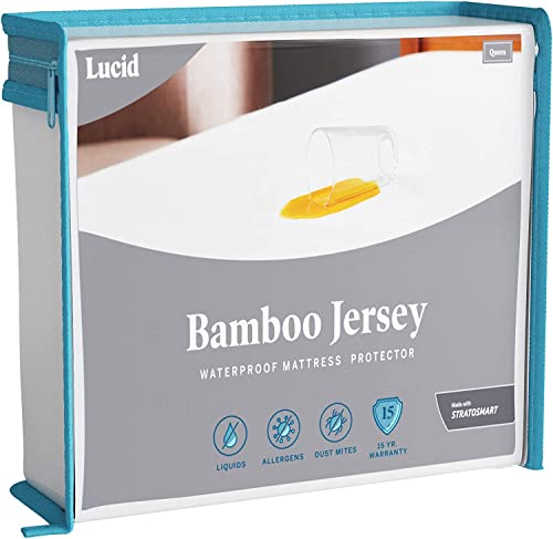 LUCID Matratzenschoner Premium Rayon aus Bambus Jersey – Ultraweich – Wasserdicht – Geräuscharm, 140 x 190 cm von LUCID