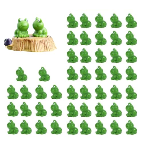 50 Stück Kleiner Frosch| Fordern Sie den versteckten Frosch heraus, Mini Harz Frosch Figuren, Miniatur Frösche, Mini Frosch Gartendekoration, Fairy Garden Miniatur Moos Landschaft für Aquarium Garten von LUCKKY