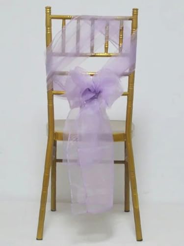 Organza-Stuhlschärpe für Rasen, Meer, Hochzeit, Hochzeit, Hochzeit, Party, Dekoration, Schleife, Schleifen, Weihnachtsschärpen, Lavendel, 65 x 275 cm von LUHYSU