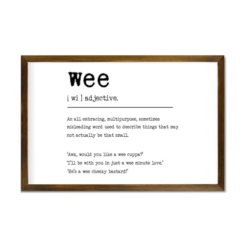 Holzschild mit Aufschrift "Wee Definition Dictionary Word Meaning", 30,5 x 20,3 cm, Wanddekoration, Holzkunstschilder, positive Zitate, Sprüche, rustikaler Holzrahmen, moderner Bauernhaus-Wandbehang, von LUIJORGY
