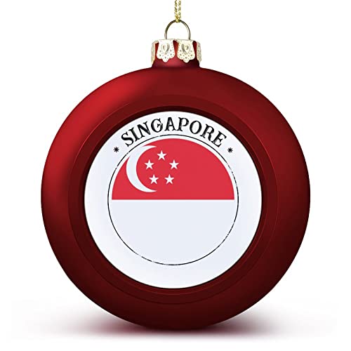 National Flag Ball Ornaments, Singapur Flag Ball Ornaments for Christmas Tree Decoration, Red Singapore Christmas Ball Ornament Xmas Baubles For Kids Friends von LUIJORGY