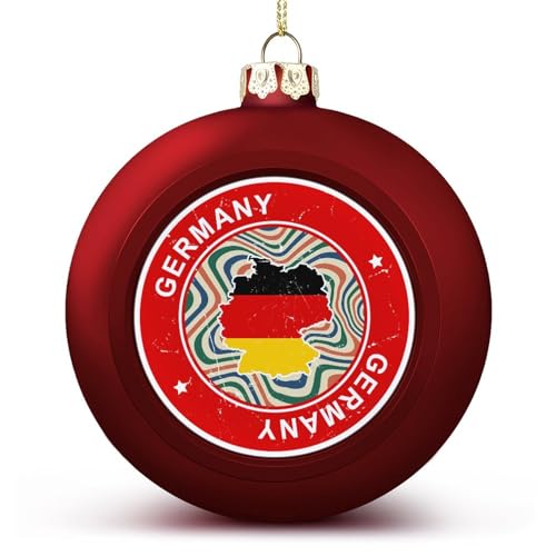 Nationalflagge Ball Ornamente, Deutschland Flagge Ball Ornamente für Weihnachtsbaum Dekoration, rote Deutschland Weihnachtskugel Ornament Weihnachtskugeln für Kinder Freunde von LUIJORGY