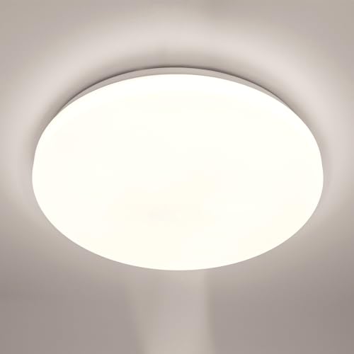 LUMILED LED Deckenlampe 18W 1620lm Deckenleuchte 4000K Neutralweiß Ø33cm weiß rund flach Modern für Wohnzimmer Kinderzimmer, Schlafzimmer von LUMILED
