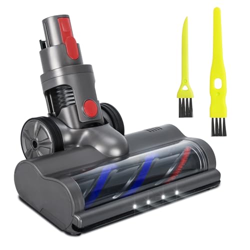 LUNEKUCK Ersatzteile Bürste kompatibel mit Dyson Staubsauger v7 v8 v10 v11, Elektrobürste mit Direktantrieb, Bodendüse mit 4 Frontlichten, 24cm Bereit Ersatzbürste für Teppich Fliesen und Parkett von LUNEKUCK