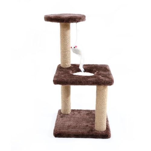 Cat Tree Katzenklettergerüst, Katzenspielzeug, dreistöckige All-in-One-Villa, mehrstöckige, langlebige Plattform for Schleifen von Katzenkrallen Katzenkratzbaum (Color : Coffee, Size : A) von LUOQIANDEBB