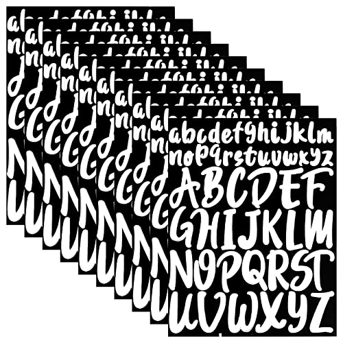 520st Selbstklebende Buchstaben, 10 Bögen 2,5cm 5cm Großbuchstaben Aufkleber Praktische Buchstaben zum Aufkleben für Bastelarbeiten Außenschilder Poster Briefkasten Fenster Auto (Weiss) von LUTER