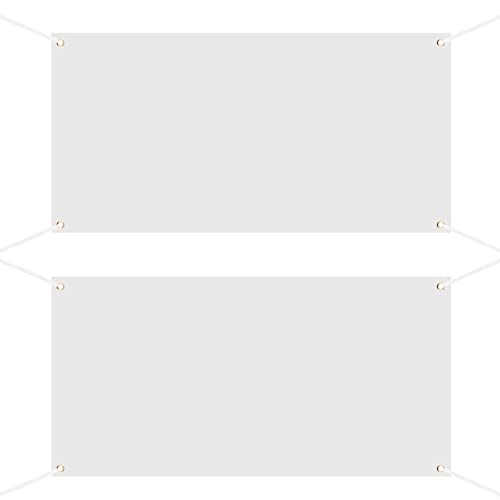 LUTER Blanko Banner zum Bemalen, 2 Stück, 0,6 m x 1,2 m, Blanko-Polyester-Banner mit 2 x 6,6 m langen Hängeseilen, für Heimwerken, Innenbereich, Außenbereich, Wandpaneele, Büroaktivitäten LUTER Blanko Banner zum Bemalen, 2 Stück, 0,6 m x 1,2 m, Blanko-Polyester-Banner mit 2 x 6,6 m langen Hängeseilen, für Heimwerken, Innenbereich, Außenbereich, Wandpaneele, Büroaktivitäten von LUTER