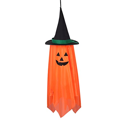 LUTER Halloween Kürbis Halloween Kürbis Deko Kürbis Deko Halloween Deko Halloween Hängende Kürbis-Ornamente, Kürbis mit Hexenhut, Dekoration, Halloween-Dekorationen, Kürbis-Zaubererhut von LUTER