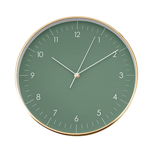 LUUK LIFESTYLE Große Wanduhr mit geräuschlosem Uhrwerk, modernes Design, Deko für Küche, Kinderzimmer, Wohnzimmer, grün und Gold LUUK LIFESTYLE Große Wanduhr mit geräuschlosem Uhrwerk, modernes Design, Deko für Küche, Kinderzimmer, Wohnzimmer, grün und Gold von LUUK LIFESTYLE
