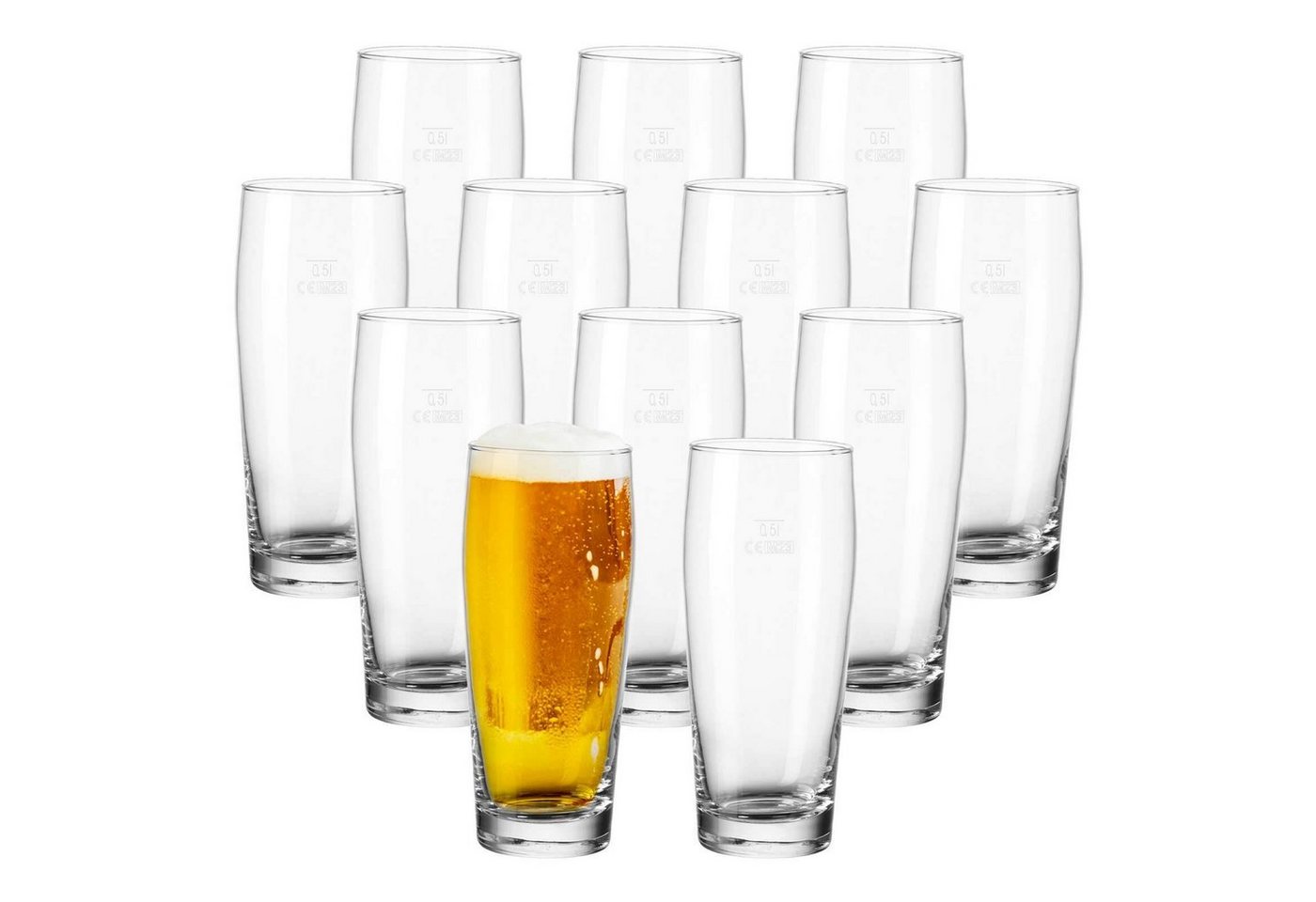 LUXENTU Bierglas Willi Biergläser 500 ml 12er Set, Glas von LUXENTU