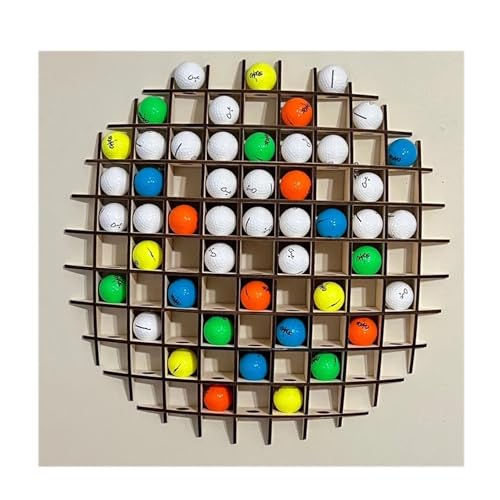 LVLDAWA Golf Display Ball Rack, Massivholz Vintage-Wand-Golfball-Vitrine, Hängendes Wandregal Für Küche Und Büro (Farbe : Braun, Größe : 58.5cm-1pcs) von LVLDAWA