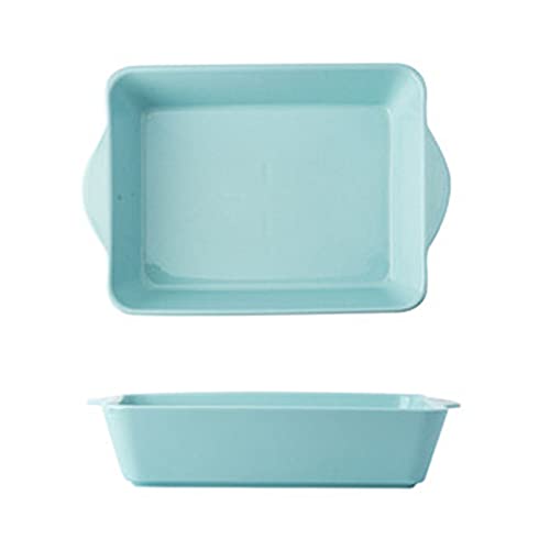 Auflaufform Keramik Keramik Backpfanne Käse gebackene Reispfanne Haushaltsbackschale für Kochen, Küche(Blau,23x14.7x5cm) von LVUNZJCA