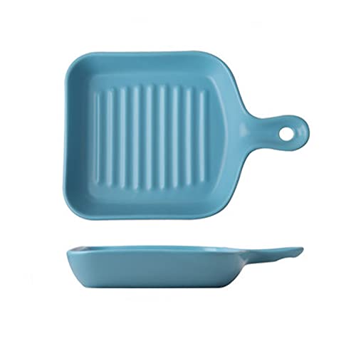 Auflaufform Keramik Keramik Backweiche Mikrowellenofen Backquadel Backform für Kochen, Küche(Blau) von LVUNZJCA