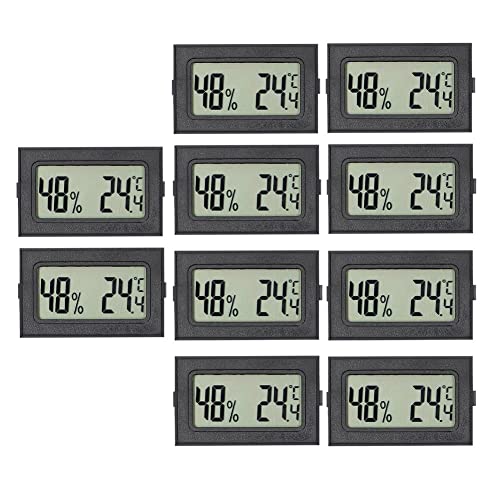 10-Pack LCD Digital Hygrometer Thermometer, Mini Digital Temperaturmesser Feuchtigkeitsmesser für Gewächshaus/Autos/Zuhause/Büro von LVYXON