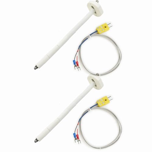 2PCS K-Type Thermoelement Block, K-Typ Sensor Sonden mit Keramik-Ofensonde, Wasserdicht Temperaturbereich 2372/1300 Grad F/C, 11G High Tool Temperatursensoren, Thermometer & Sonden von LVYXON