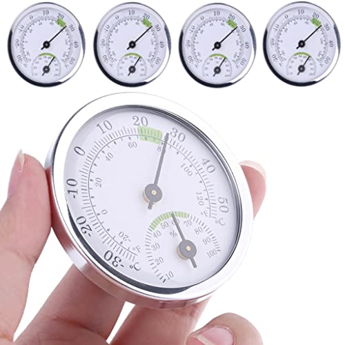 5 Stück 2in1 Hygro Thermometer - Thermometer & Hygrometer innen analog - Temperatur & Luftfeuchtigkeitsmesser - Zimmerthermometer & Hydrometer für angenehme Raumtemperatur-5x von LVYXON