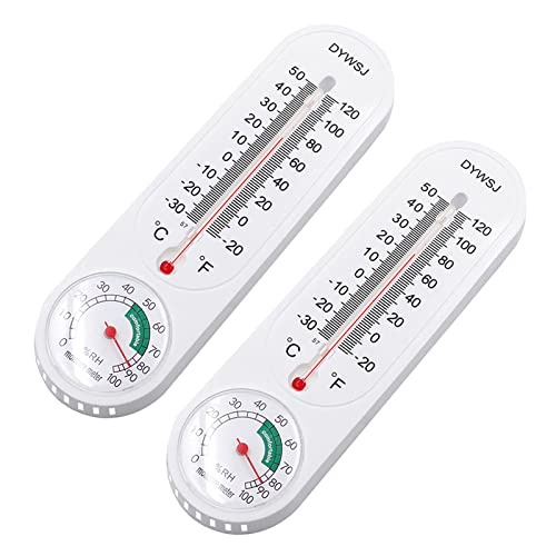 Wandthermometer Innen Außen Thermometer, Genaues Raumthermometer Raumtemperatur Messgerät im Heimbüro, Garten oder Gewächshaus, -30 bis +50°C von LVYXON