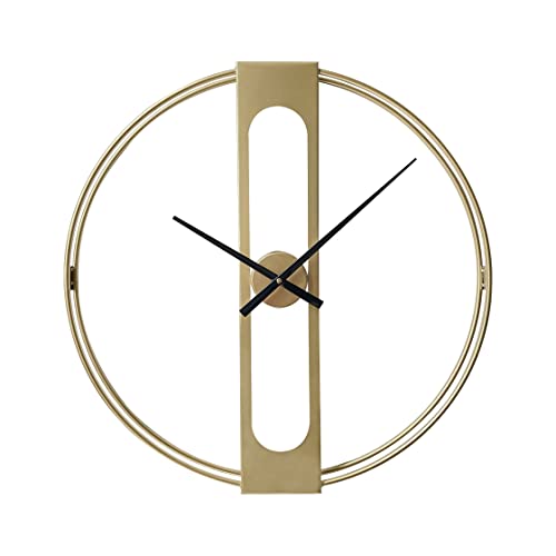 LW Collection Wanduhr Jayden Gold 60cm - Große Industrielle Wanduhr Metall - Moderne Wanduhr - Leises Uhrwerk - Stille Uhr von LW Collection