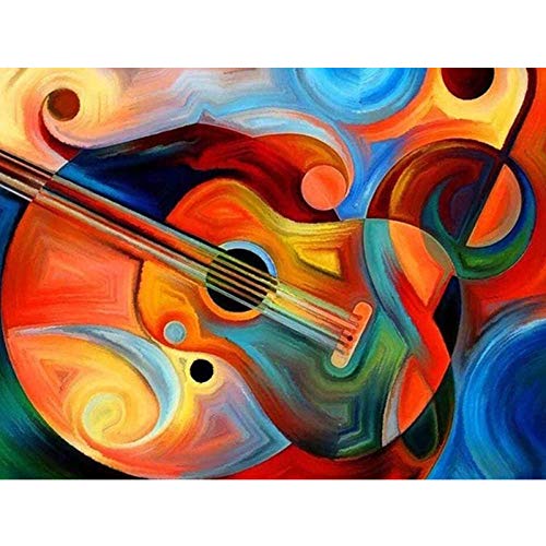 LWLFC Diamond Painting Abstrakte Gitarre 5D Diamant Painting,Diamant Painting Bilder für Erwachsene Geschenk Hause Wall Decoration,Diamond Painting Set Full Kunst Handwerk .Diamant Bilder(30Cmx40Cm) von LWLFC