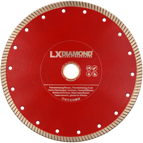 LXDIAMOND Diamant-Trennscheibe 125mm x 22,23mm ideal für den Dauereinsatz in 2-3cm Feinsteinzeug Terrassenplatten Feinsteinzeugfliesen Natursteinfliesen usw. Diamantscheibe 125 mm von LXDIAMOND