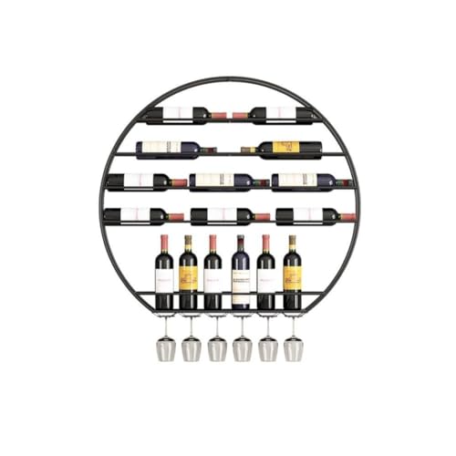 LXHELIVERY Weinregale An Der Wand -Liquor Bottle Display Regal -mit Glashalter Für Zuhause, Restaurant, Bars,Küche (Farbe : Schwarz, Größe : 80x75cm) von LXHELIVERY