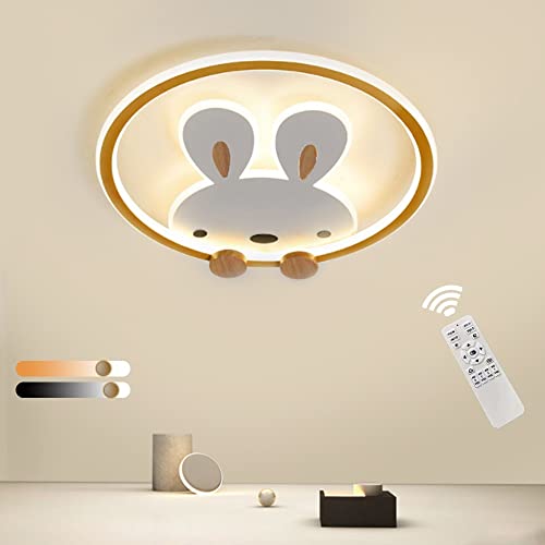 LED Deckenleuchte Für Kinder, 38W Süßes Kaninchen Design, Dimmbar Deckenlamp Für Mädchen /Jungen Schlafzimmer, Dekoration Für Zuhause Kinderzimmer Acryl Lampenschirm Deckenleuchte[Energieklasse A+] von LXJCSM