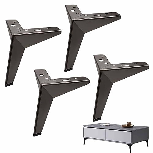 LXYDPZ Möbelbeine, 4 Stück, Metall-Möbelfüße, dreieckige Couchtischfüße, Ersatz-Schrankfüße, Moderne Sofa-Stuhl-Stützbeine für Couchtisch, TV-Schrank, Sofa, Nachttisch (Gun Black, 17 cm (6,6 Zoll). von LXYDPZ
