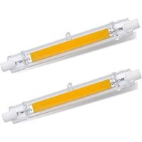 Lycxames - Leuchtmittel R7S led 118mm Kaltweiß 6000K , R7S 15W cob led, Nicht dimmbar, led Stablampe 118mm Slim für Deckenfluter Stehlampe, 2 Stück von LYCXAMES