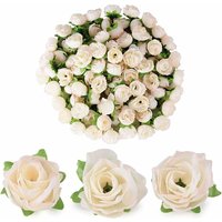 100 Stücke 3cm Künstliche Blütenköpfe Rosenköpfe blumen Seide Klein deko für Hochzeit Feste Partei Haus diy Basteln---Beige von LYCXAMES