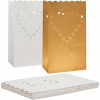 20 Stück) – Feuerfeste Papierkerzentüte mit Herzform – Papierlaterne für Veranstaltungen, Partys, Valentinstag, Verlobung, Hochzeit und Weihnachten von LYCXAMES