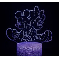 3D-Illusionslampe Mickey Minnie Mouse 3D-Nachtlicht – mit Fernbedienung, 16 Farbwechsel, Gaming-Raum-Headset-Dekoration, bestes Gamer-Geschenk von LYCXAMES