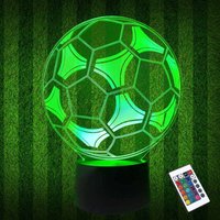 Kinder Nachtlicht Fußball 3D optische Täuschung Lampe mit Fernbedienung 16 Farben ändern Fußball Geburtstag Weihnachten Geschenkidee für Jungen von LYCXAMES