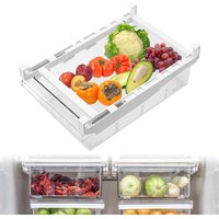 Lycxames - Kühlschrank-Schubladen-Organizer, Kühlschrank-Organizer, erweiterbar mit Griff, Aufbewahrungsbox, transparenter Behälter für Lebensmittel, von LYCXAMES