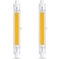 Lycxames - Leuchtmittel R7S led 118mm kaltweiß 6000K, R7S 10W cob led Ersetzt, Nicht dimmbar, led Stablampe 118mm Slim für Deckenfluter Stehlampe, 2 von LYCXAMES