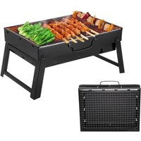 Tragbarer Grill, Mini-Holzkohlegrill, 43 x 29 x 22 cm, faltbarer BBQ-Grill, zerlegbarer Tischgrill für Garten, Balkon, Reisen, Camping - Lycxames von LYCXAMES