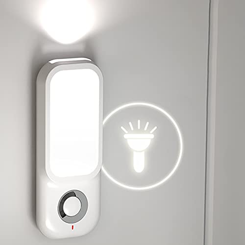 LED Bewegungsmelder Steckdosen Nachtlicht, 5W Dimmbar Kabellos Aufladbar mit Schalter, Weiß Schlafzimmer Nachttisch Nachtlichter, für Schrank Kinderzimmer Flur Küche Treppe von LYTLM