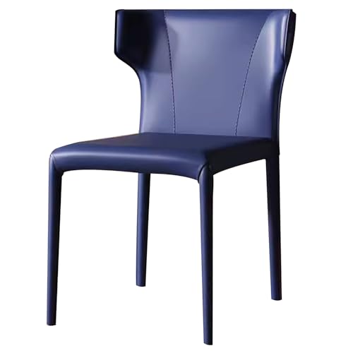 LYXXJRYBHD Metallstühle, Moderne Esszimmerstühle, Leder-Esszimmerstühle, Ergonomischer Stuhl Mit Rückenlehne, für Theke/Wohnzimmer/Küche (Color : Dark Blue) von LYXXJRYBHD