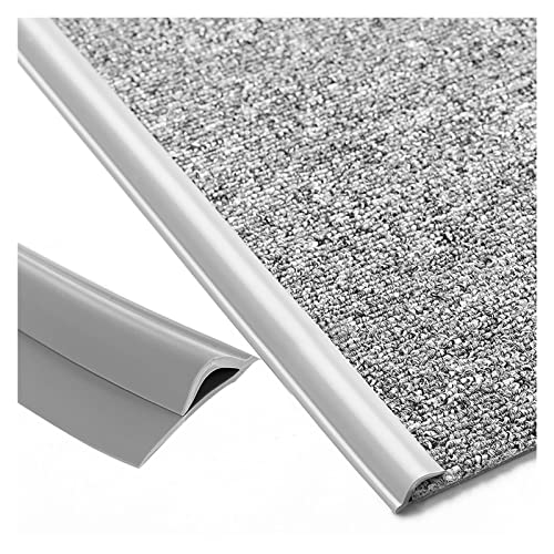 übergangsprofi Flexibel Grau Übergangsstreifen für Teppich zu Fliese, PVC Teppich Randleisten abdecken, Fußmatte Bodenmatte Kantenschutzleiste, für Teppiche mit einer Dicke von weniger als 1 cm von LZMZMQ