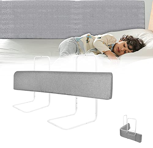 LZQ Bettgitter Rausfallschutz Bettschutzgitter Kinderbettgitter Bettkantenschutz Schutzgitter Bett Bed Rail, Form Einstellbar Höhenverstellbar für Kinder und Baby - Grau, 100cm von LZQ