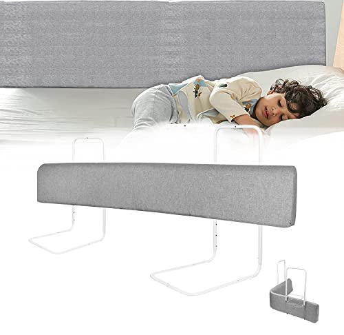 LZQ Bettgitter Rausfallschutz Bettschutzgitter Kinderbettgitter Bettkantenschutz Schutzgitter Bett Bed Rail, Form Einstellbar Höhenverstellbar für Kinder und Baby - Grau, 150cm von LZQ