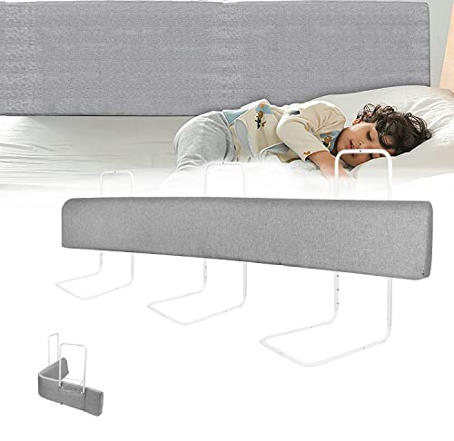 LZQ Bettgitter Rausfallschutz Bettschutzgitter Kinderbettgitter Bettkantenschutz Schutzgitter Bett Bed Rail, Form Einstellbar Höhenverstellbar für Kinder und Baby - Grau, 200cm von LZQ