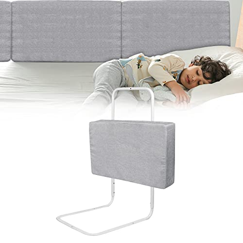 LZQ Kinderbettgitter Bettschutzgitter,Rausfallschutz Bett für Kinder 60cm,Höhenverstellbar Bettgitter für Kinderbetten,Elternbetten und Alle Matratzen Massivholzbetten(Grau) von LZQ