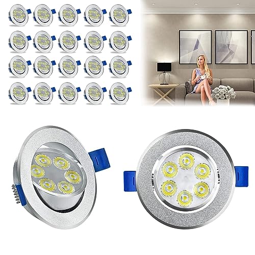 LZQ LED Einbaustrahler 20PCS 3W Einbauleuchten LED Spots 230V Deckenspots Einbau Strahler Decken Leuchte Set Einbau für Flur, Schlafzimmer, Wohnzimmer, Bad, Küche, Kaltweiß von LZQ