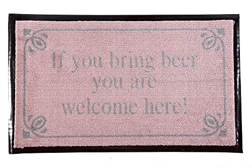 La Finesse Dekorative Coir Eingangs Türmatte, If You Bring Beer You Are Welcome Here!, 75 cm x 45 cm von La Finesse