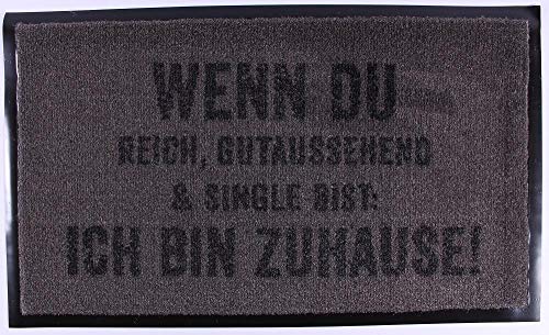 La Finesse Dekorative Coir Eingangs Türmatte, Wenn Du Reich, Gutaussehend & Single Bist, 75 cm x 45 cm von La Finesse