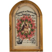 Osterdekoration, French Vintage Chic, Hase, Rosen, Shabby Holz, Rustikale Wandkunst Dekor, Bauernhof Cottage Stil, Gewölbtes Fenster, Leinen von LaRusticca