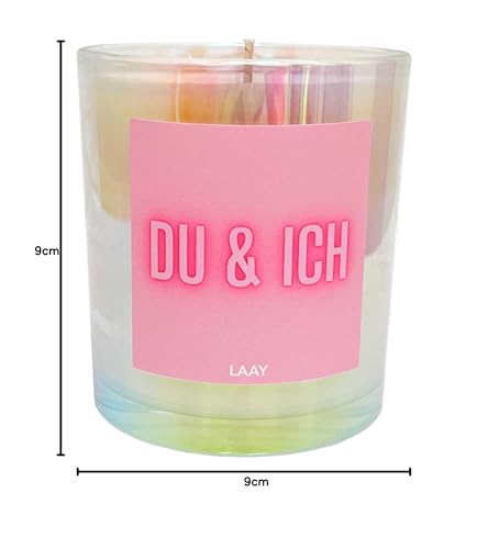 LAAY Du und ich Duftkerze im Glas mit Spruch, Geschenke für Frauen, Beste Freundin, Schwester, Geburtstag - handgemachte Geschenkidee (Orange) von Laay