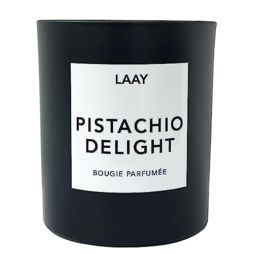 LAAY Duftkerze im Glas (250gr),Pistachio Delight, Duft: Pistazie, natürliche Kerze aus Sojawachs, vegane, handgemachte Kerze von Laay