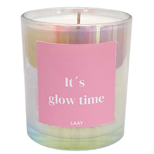 Laay "Glow Time" Duftkerze mit Spruch - Geschenke für Frauen, Beste Freundin, Schwester, Kollegin Geschenke - handgemachtes Geburtstagsgeschenk für Frauen (Ohne Duft) von Laay